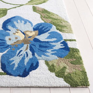 Safavieh Jardin Hand-tufted Floral Runner Rug - Luxurious Indian Wool For Elegant Home Décor Transformation Light Grey ,Blue Indian Wool Pile Jar275f-5