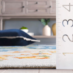 Safavieh Jardin Hand-tufted Floral Runner Rug - Luxurious Indian Wool For Elegant Home Décor Transformation Light Grey ,Blue Indian Wool Pile Jar275f-5