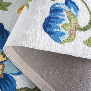 Safavieh Jardin Hand-tufted Floral Area Rug – Luxurious Indian Wool Design For Elegant Home Décor Bliss Light Grey ,Blue Indian Wool Pile Jar275f-6