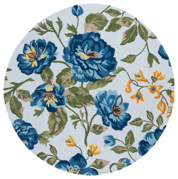 Safavieh Jardin Hand-tufted Floral Runner Rug - Luxurious Indian Wool For Elegant Home Décor Transformation Light Grey ,Blue Indian Wool Pile Jar275f-6r