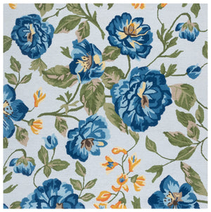 Safavieh Jardin Hand-tufted Floral Area Rug – Luxurious Indian Wool Design For Elegant Home Décor Bliss Light Grey ,Blue Indian Wool Pile Jar275f-6