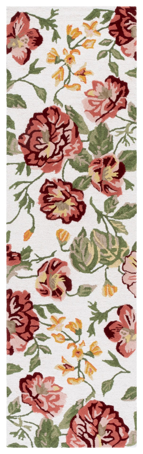 Safavieh Jardin Hand-tufted Floral Area Rug – Luxurious Indian Wool Design For Elegant Home Décor Bliss Ivory ,Pink Indian Wool Pile Jar275u-8