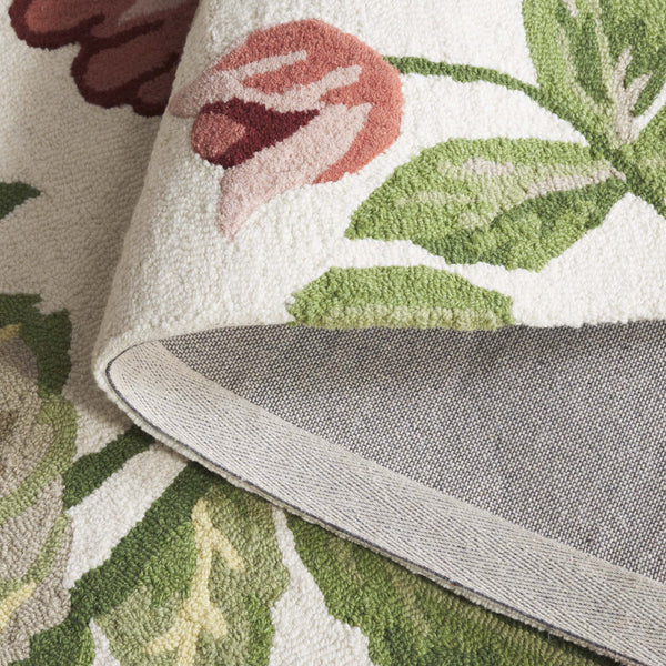 Safavieh Jardin Hand-tufted Floral Runner Rug - Luxurious Indian Wool For Elegant Home Décor Transformation Ivory ,Pink Indian Wool Pile Jar275u-5