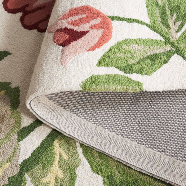 Safavieh Jardin Hand-tufted Floral Area Rug – Luxurious Indian Wool Design For Elegant Home Décor Bliss Ivory ,Pink Indian Wool Pile Jar275u-8