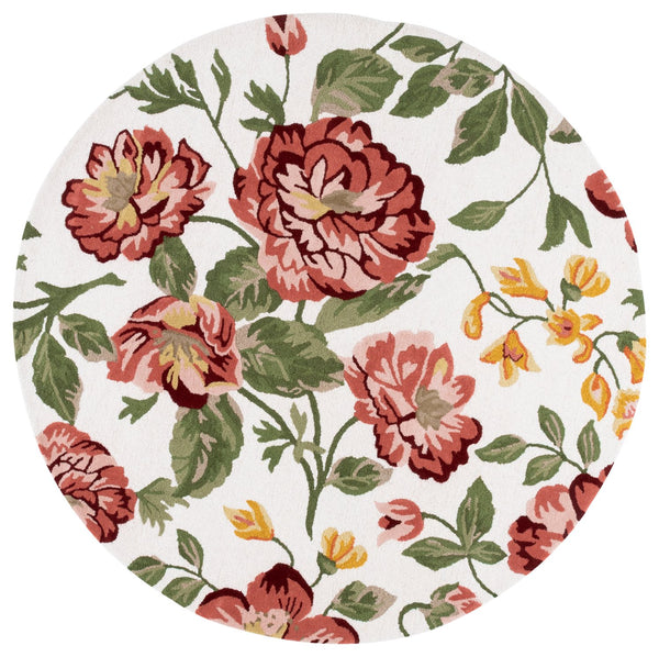 Safavieh Jardin Hand-tufted Floral Runner Rug - Luxurious Indian Wool For Elegant Home Décor Transformation Ivory ,Pink Indian Wool Pile Jar275u-6r