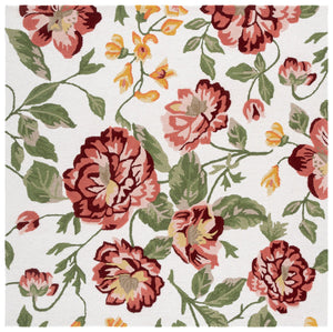 Safavieh Jardin Hand-tufted Floral Runner Rug - Luxurious Indian Wool For Elegant Home Décor Transformation Ivory ,Pink Indian Wool Pile Jar275u-6sq