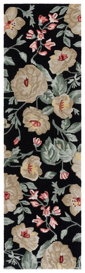 Safavieh Jardin Hand-tufted Floral Runner Rug - Luxurious Indian Wool For Elegant Home Décor Transformation Black ,Beige Indian Wool Pile Jar275z-28