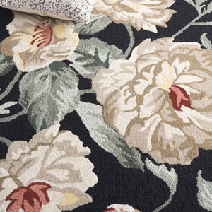 Safavieh Jardin Hand-tufted Floral Runner Rug - Luxurious Indian Wool For Elegant Home Décor Transformation Black ,Beige Indian Wool Pile Jar275z-5