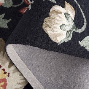 Safavieh Jardin Hand-tufted Floral Runner Rug - Luxurious Indian Wool For Elegant Home Décor Transformation Black ,Beige Indian Wool Pile Jar275z-5