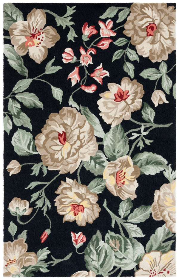 Safavieh Jardin Hand-tufted Floral Runner Rug - Luxurious Indian Wool For Elegant Home Décor Transformation Black ,Beige Indian Wool Pile Jar275z-5