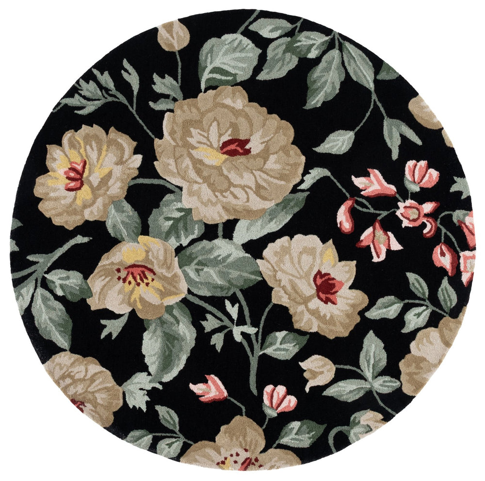 Safavieh Jardin Hand-tufted Floral Runner Rug - Luxurious Indian Wool For Elegant Home Décor Transformation Black ,Beige Indian Wool Pile Jar275z-6r