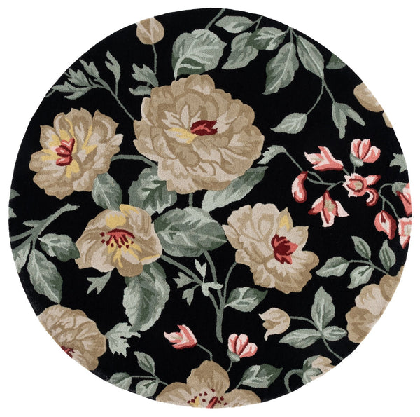 Safavieh Jardin Hand-tufted Floral Runner Rug - Luxurious Indian Wool For Elegant Home Décor Transformation Black ,Beige Indian Wool Pile Jar275z-6r