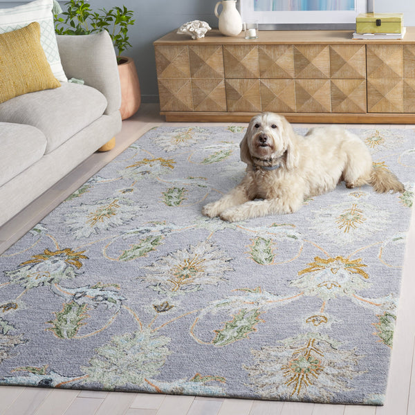 Safavieh Jardin Hand-Tufted Wool Cotton Rug In Muted Grey Green — Soft 5/8" Pile, Timeless Elegance For Living Areas 9'-0" x 12'-0" JAR276F-9