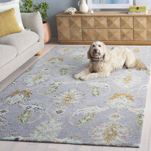 Safavieh Jardin Hand-Tufted Wool Cotton Rug In Soothing Grey & Green Floral Motif — Soft, Durable, Timeless 3'-0" x 5'-0" JAR276F-3