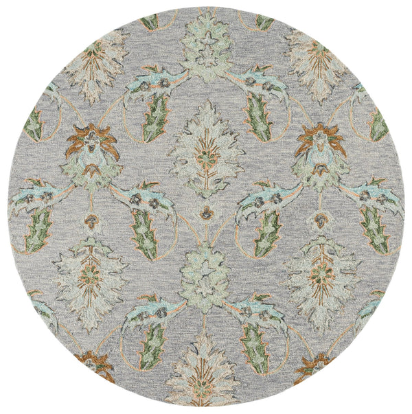 Safavieh Jardin Hand-Tufted Wool-Cotton Rug In Grey And Green—Plush 5/8" Pile, Floral Texture, Artisanal Elegance 6'-0" x 6'-0" JAR276F-6SQ