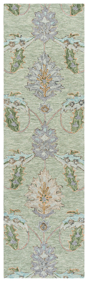 Safavieh Jardin Hand-Tufted Sage Green Wool Area Rug — Low-Profile 5/8" Pile, Subtle Floral Texture, Durable 8'-0" x 10'-0" JAR276W-8
