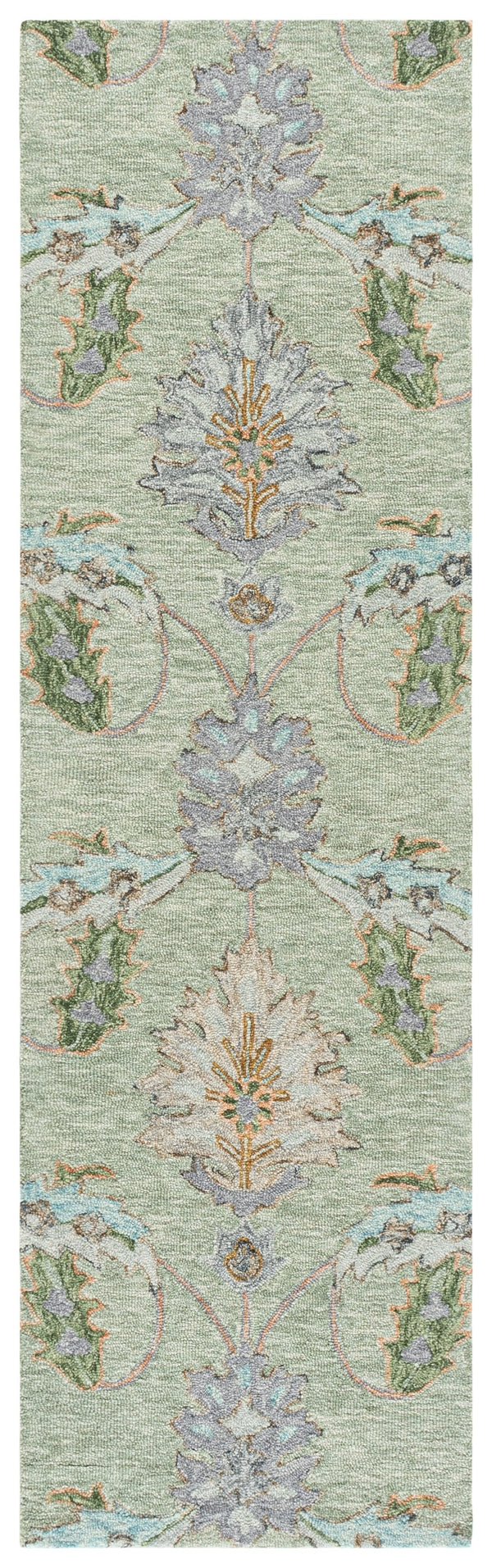 Safavieh Jardin Hand-Tufted Sage Green Wool Area Rug — Low-Profile 5/8" Pile, Subtle Floral Texture, Durable 8'-0" x 10'-0" JAR276W-8
