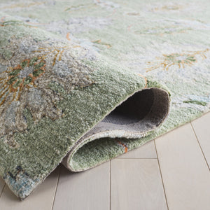 Safavieh Jardin Hand-Tufted Sage Green Wool Area Rug — Low-Profile 5/8" Pile, Subtle Floral Texture, Durable 8'-0" x 10'-0" JAR276W-8