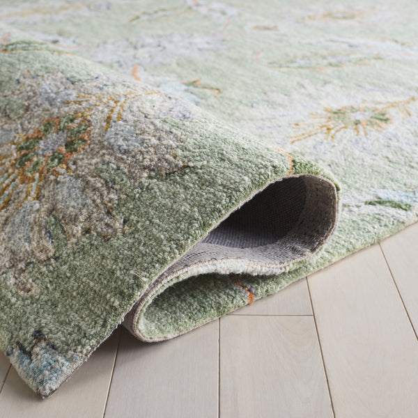 Safavieh Jardin Hand-Tufted Sage Green Wool Area Rug — Low-Profile 5/8" Pile, Subtle Floral Texture, Durable 8'-0" x 10'-0" JAR276W-8
