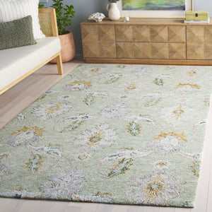 Safavieh Jardin Hand-Tufted Sage Green Wool Area Rug — Low-Profile 5/8" Pile, Subtle Floral Texture, Durable 8'-0" x 10'-0" JAR276W-8