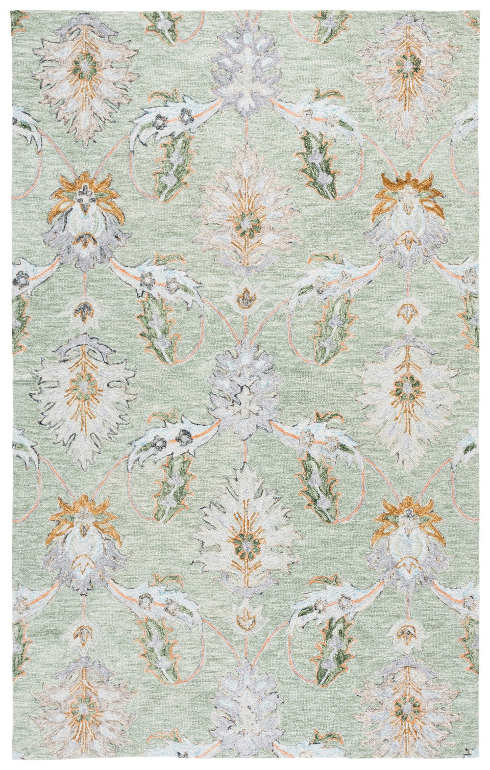 Safavieh Jardin Hand-Tufted Sage Green Area Rug — Wool-Cotton Blend, Floral Motif, Low Pile Comfort (Square) 6'-0" x 6'-0" JAR276W-6SQ