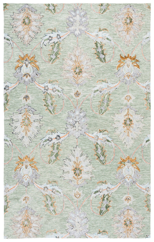 Safavieh Jardin Hand-Tufted Sage Green Wool Area Rug — Low-Profile 5/8" Pile, Subtle Floral Texture, Durable 8'-0" x 10'-0" JAR276W-8