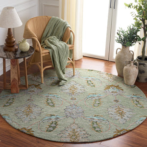 Safavieh Jardin Hand-Tufted Sage Green Wool Area Rug — Low-Profile 5/8" Pile, Subtle Floral Texture, Durable 8'-0" x 10'-0" JAR276W-8