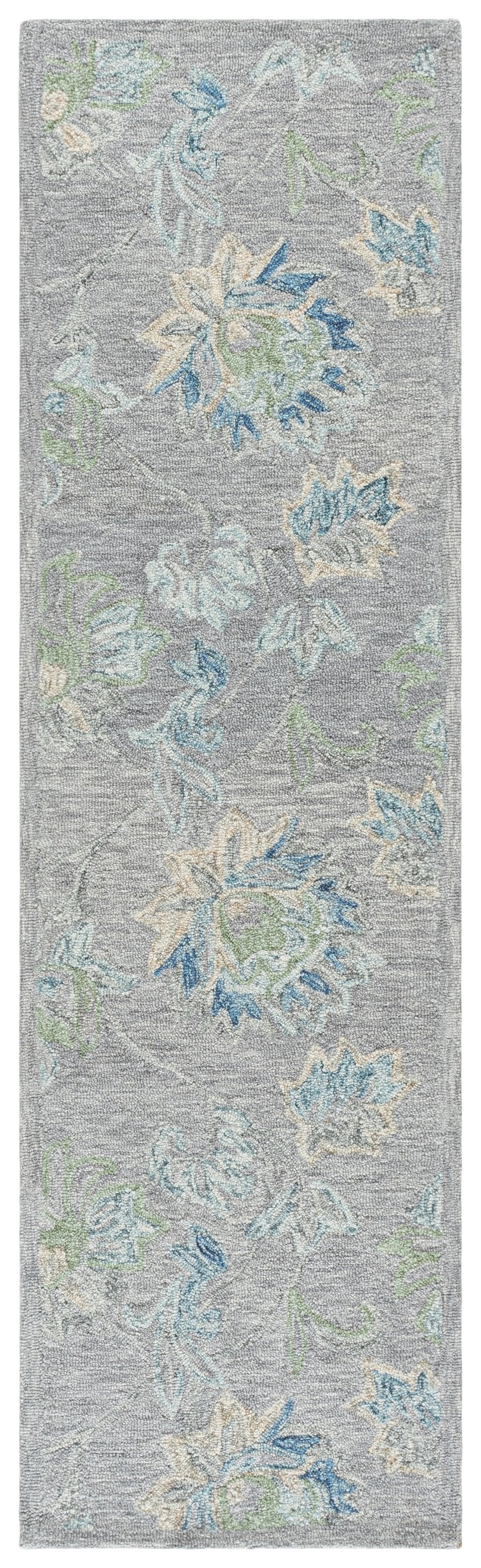 Safavieh Jardin Hand-Tufted Grey Blue Runner Rug, Wool Pile & Cotton Backing For Durable, Low-Profile Comfort 2'-3" x 8'-0" JAR277F-28