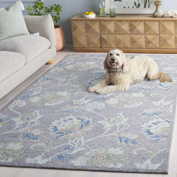 Safavieh Jardin Hand-Tufted Grey Blue Wool-Cotton Rug — Serene, Durable Anchor For Living Rooms & Bedrooms 8'-0" x 10'-0" JAR277F-8