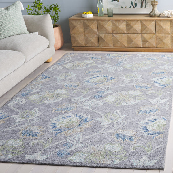 Safavieh Jardin Hand-Tufted Grey Blue Wool-Cotton Rug — Serene, Durable Anchor For Living Rooms & Bedrooms 8'-0" x 10'-0" JAR277F-8