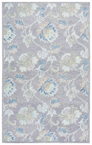 Safavieh Jardin Hand‑Tufted Grey Blue Area Rug — Wool‑Cotton Blend, Subtle Floral Texture For Stylish Rooms 6'-0" x 6'-0" JAR277F-6SQ