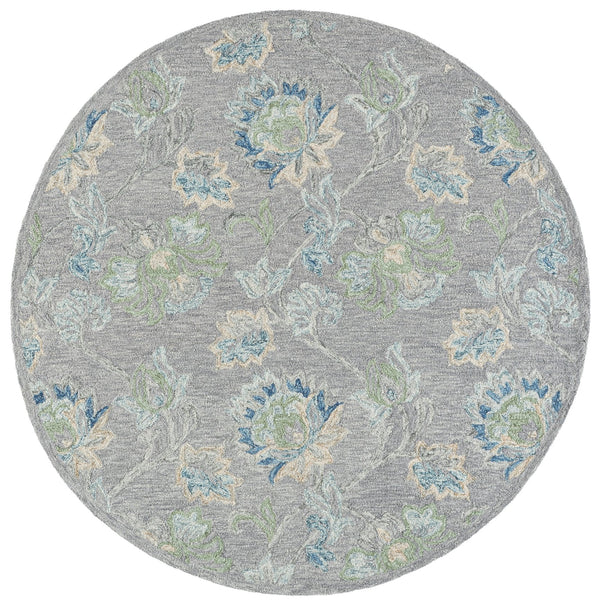 Safavieh Jardin Hand-Tufted Grey Blue Area Rug — Wool-Cotton Blend, Low-Profile 5/8" Pile, Timeless Calm 5'-0" x 8'-0" JAR277F-5