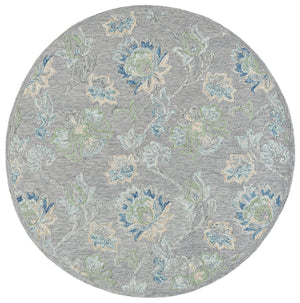 Safavieh Jardin Hand‑Tufted Grey Blue Area Rug — Wool‑Cotton Blend, Subtle Floral Texture For Stylish Rooms 6'-0" x 6'-0" JAR277F-6SQ