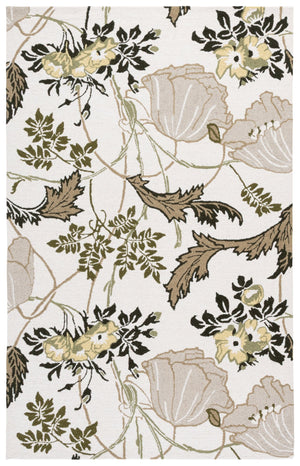 Safavieh Jardin Hand-Tufted Ivory & Green Wool-Cotton Rug With Subtle Floral-Modern Motif, Durable Texture 4'-0" x 6'-0" JAR278A-4