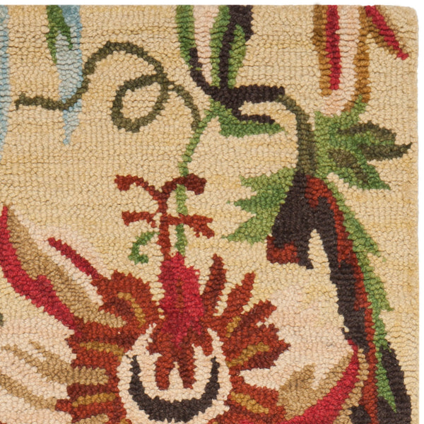Safavieh Jardin Hand-Tufted Wool Rug Ivory With Country Floral Multi Tones — Soft, Durable Accent For Small Spaces 7'-0" x 7'-0" JAR325A-7SQ