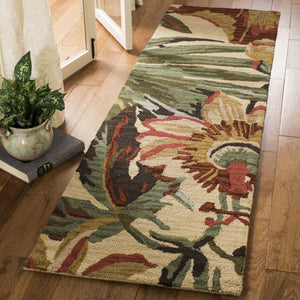 Safavieh Jardin Hand-Tufted Wool Rug Ivory Botanical Design With Vibrant Multi Accents For Timeless Rooms 9'-0" x 12'-0" JAR325A-9