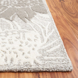 Safavieh Jardin Hand-Tufted Wool Runner Soft Floral Hallway Rug in Grey and Ivory 4'-0" x 6'-0" JAR327F-4