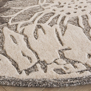 Safavieh Jardin Hand-Tufted Wool Runner Soft Floral Hallway Rug in Grey and Ivory 6'-0" x 6'-0" - A JAR327F-6R