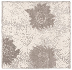 Safavieh Jardin Hand-Tufted Wool Runner Soft Floral Hallway Rug in Grey and Ivory 6'-0" x 6'-0" - B JAR327F-6SQ