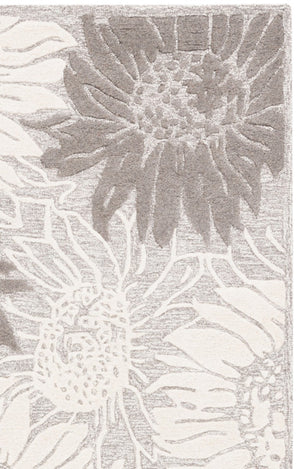 Safavieh Jardin Hand-Tufted Wool Runner Soft Floral Hallway Rug in Grey and Ivory 6'-0" x 9'-0" JAR327F-6