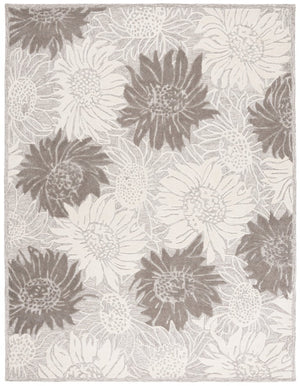 Safavieh Jardin Hand-Tufted Wool Runner Soft Floral Hallway Rug in Grey and Ivory 8'-0" x 10'-0" JAR327F-8