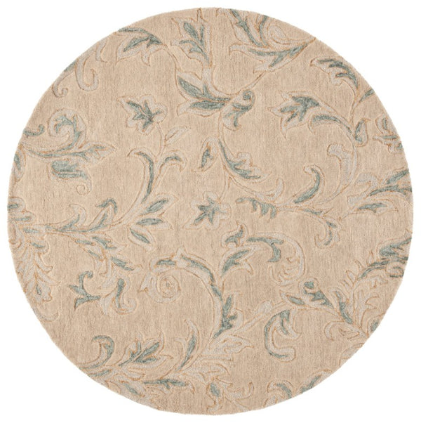 Safavieh Jardin Hand-Tufted Wool Cotton Floral Runner Rug for Hallways and Entryways 6'-0" x 6'-0" - A JAR328B-6R