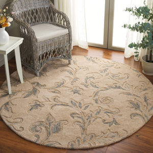 Safavieh Jardin Hand-Tufted Wool Cotton Floral Runner Rug for Hallways and Entryways 6'-0" x 6'-0" - A JAR328B-6R
