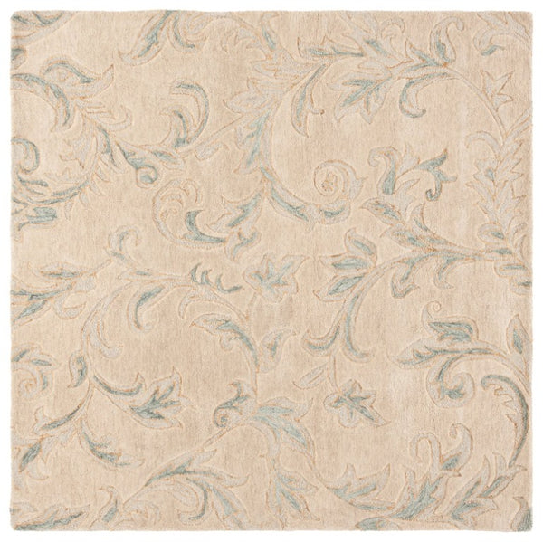 Safavieh Jardin Hand-Tufted Wool Cotton Floral Runner Rug for Hallways and Entryways 6'-0" x 6'-0" - B JAR328B-6SQ