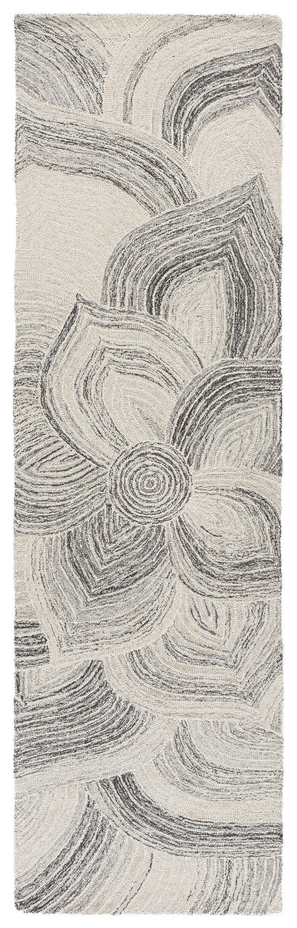 Safavieh Jardin Hand-Tufted Ivory Grey Floral Rug - Wool-Cotton Blend, Low-Profile 1/2" Pile, Artisanal Quality 6'-0" x 9'-0" JAR330F-6