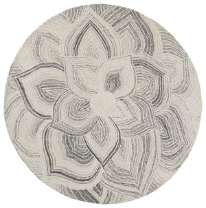 Safavieh Jardin Hand-Tufted Ivory Grey Floral Area Rug, 80% Wool 20% Cotton, Plush 0.5" Pile, Made In India 8'-0" x 10'-0" JAR330F-8