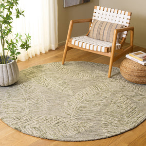Safavieh Jardin Hand-Tufted Sage & Ivory Floral Rug — Wool-Cotton Blend, Medium Pile, Timeless Textured Elegance 6'-0" x 9'-0" JAR331W-6