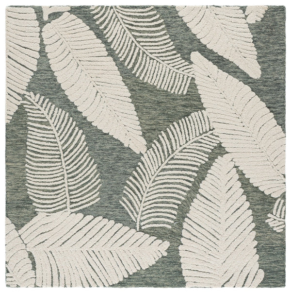 Safavieh Jardin Hand-Tufted Grey Ivory Wool-Cotton Rug With Subtle Floral Motif — Durable, Plush, Artisanal Elegance 6'-0" x 9'-0" JAR332F-6