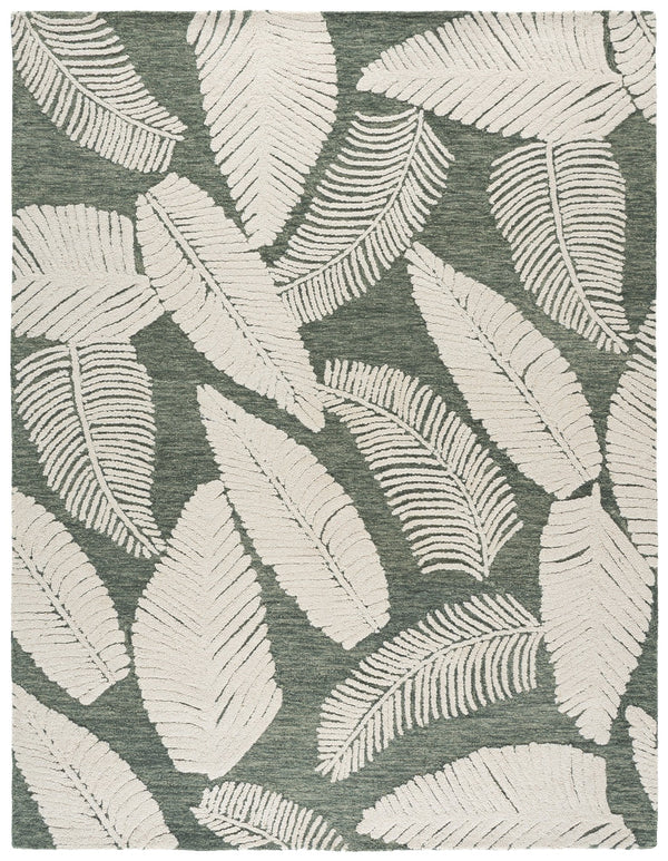 Safavieh Jardin Hand-Tufted Grey Ivory Floral Rug – Wool-Cotton Blend, Artisanal Texture, Timeless Elegance 9'-0" x 12'-0" JAR332F-9