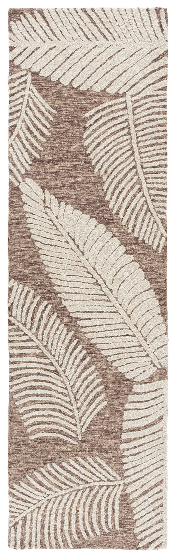 Safavieh Jardin Hand-Tufted Brown Ivory Floral Rug — Wool-Cotton Blend, Low-Pile Artisan Accent For Living Rooms 6'-0" x 9'-0" JAR332T-6